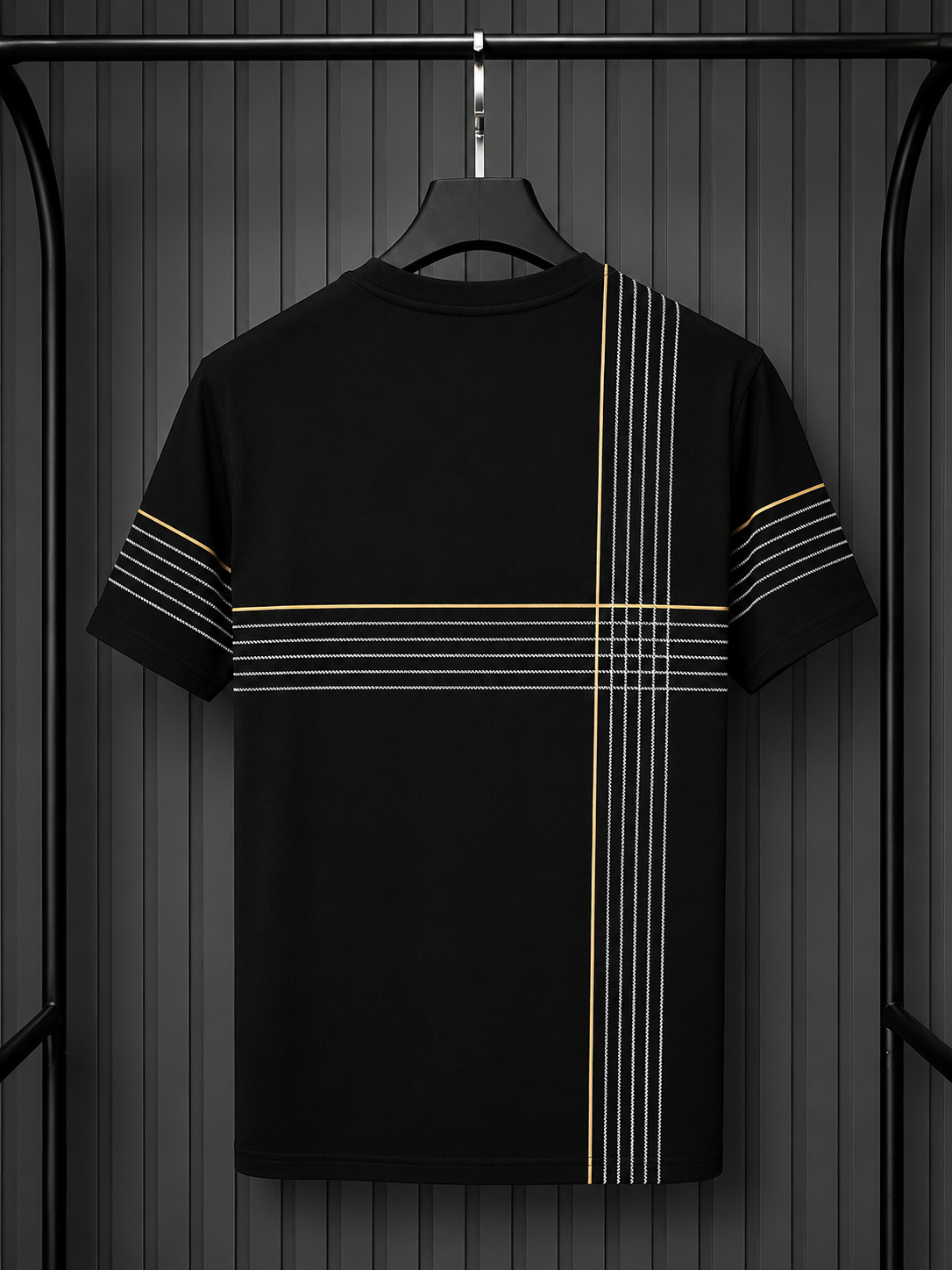 Boss Stripe-Artwork T-Shirt Black
