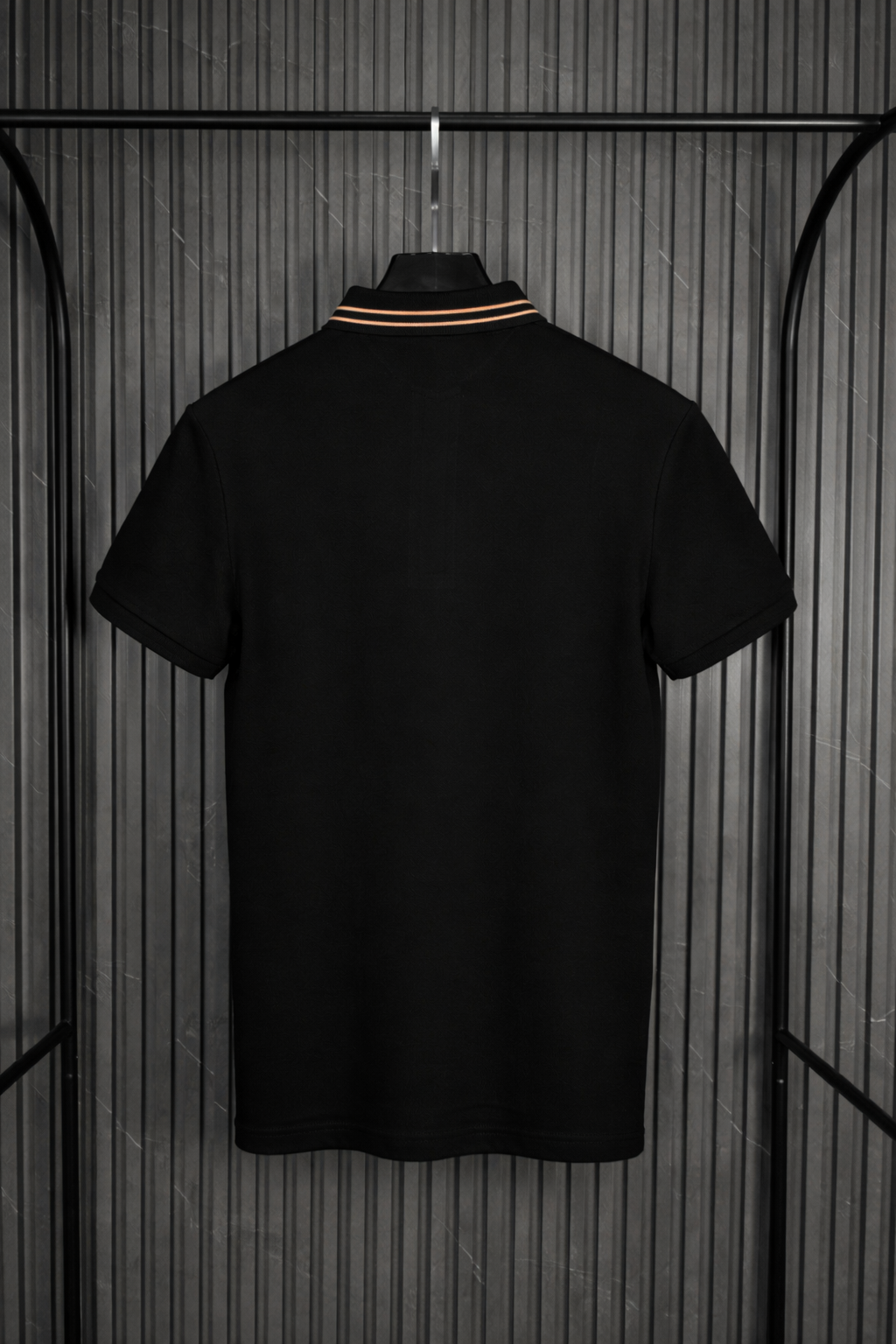 BOSS Contrast Stripe Collar Polo Shirt Black