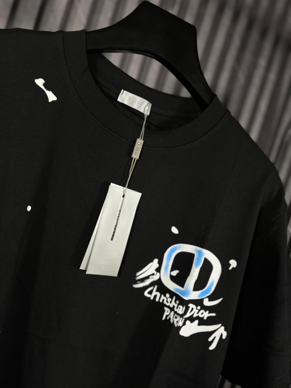 Dior Paint Splatter Logo T-Shirt