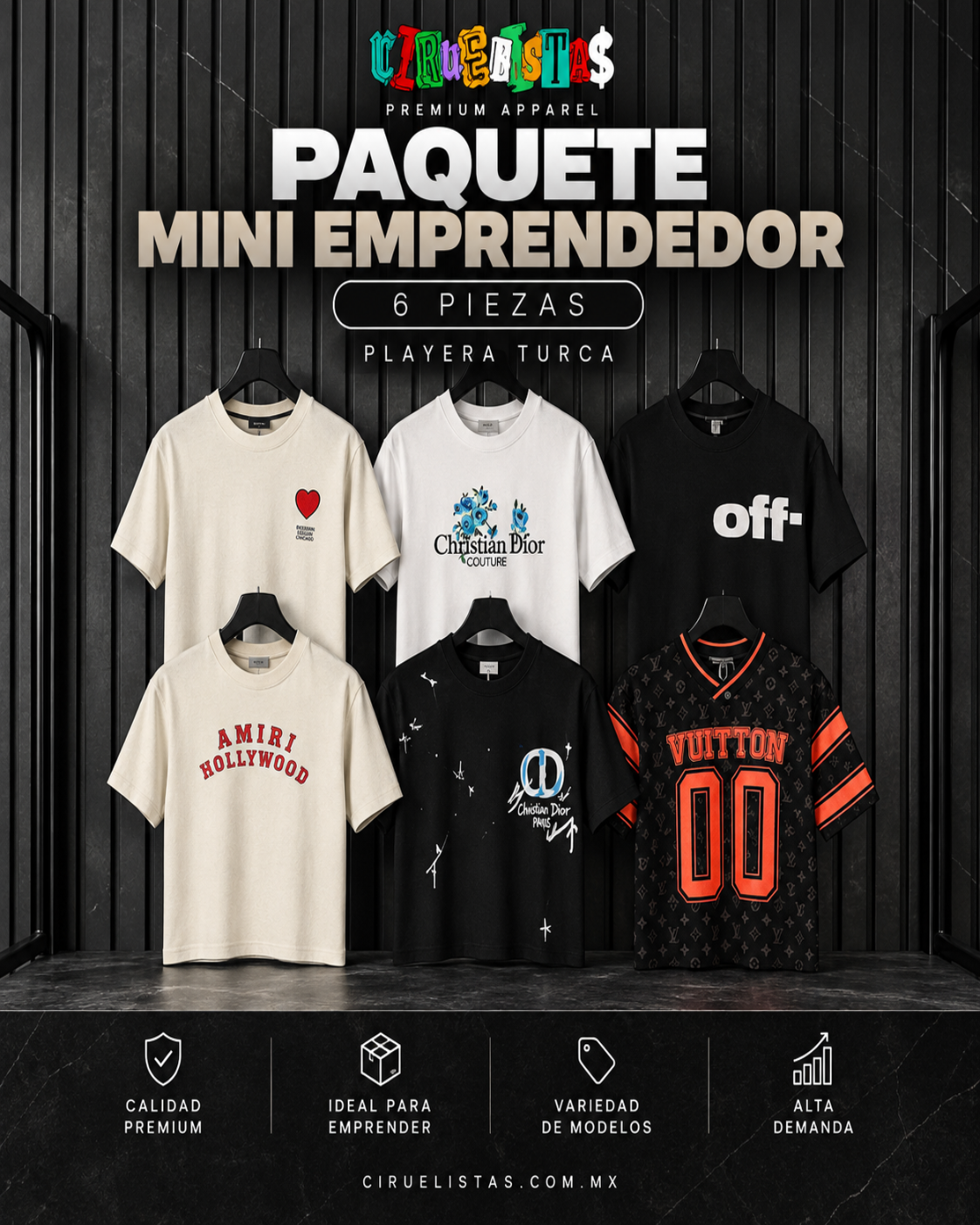 Paquete Mini Emprendedor (6 Piezas) Playera Turca