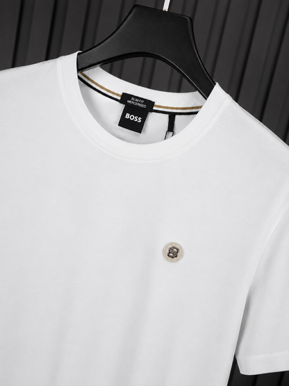 Boss White Medallion Logo T-Shirt