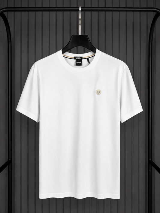 Boss White Medallion Logo T-Shirt