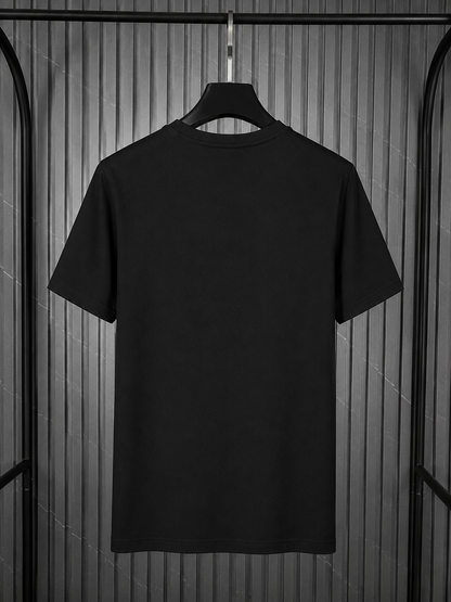 BOSS Cotton T-Shirt with Double-B Monogram Badge – Black