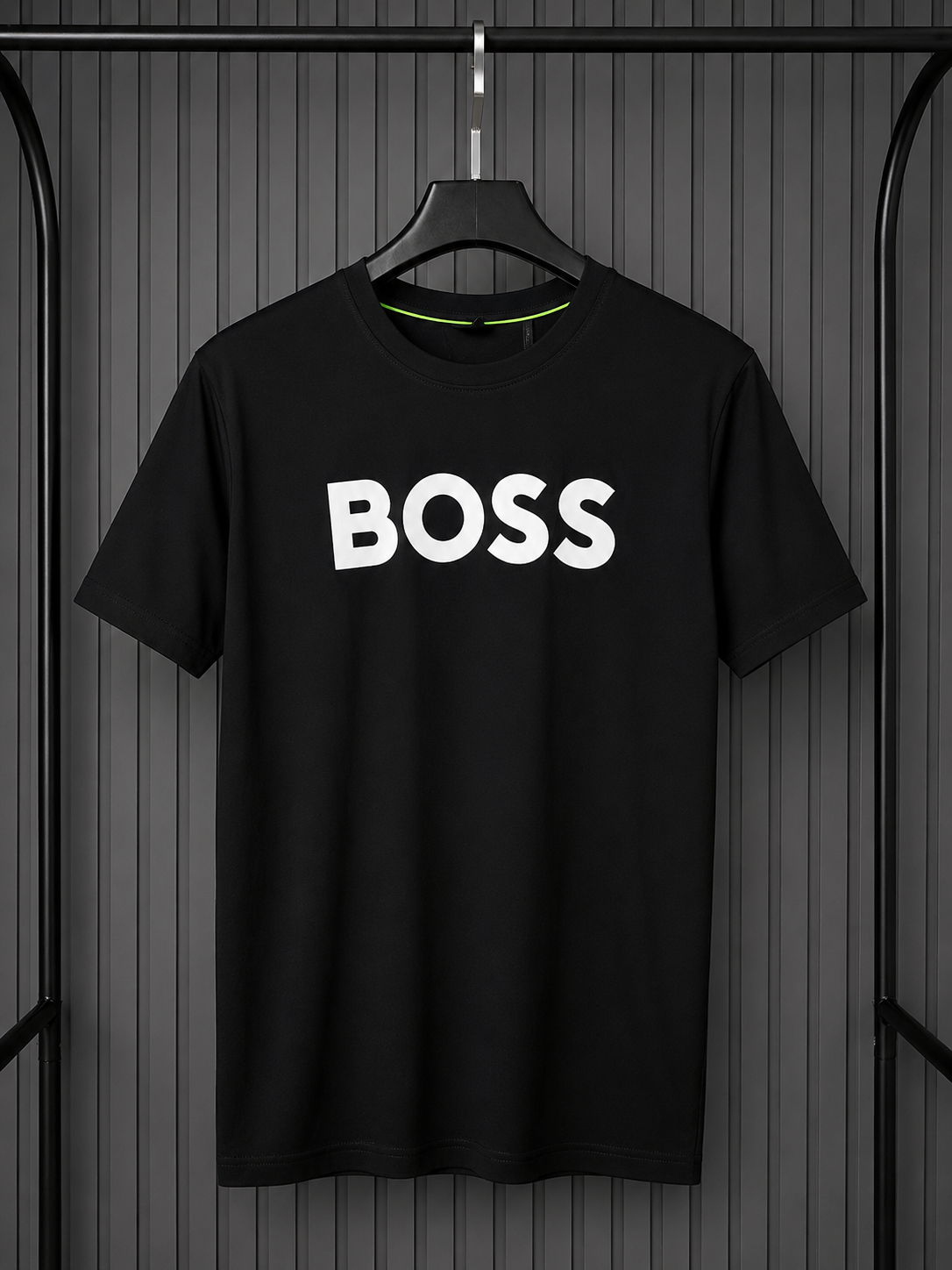 BOSS Cotton T-Shirt Large Logo Black