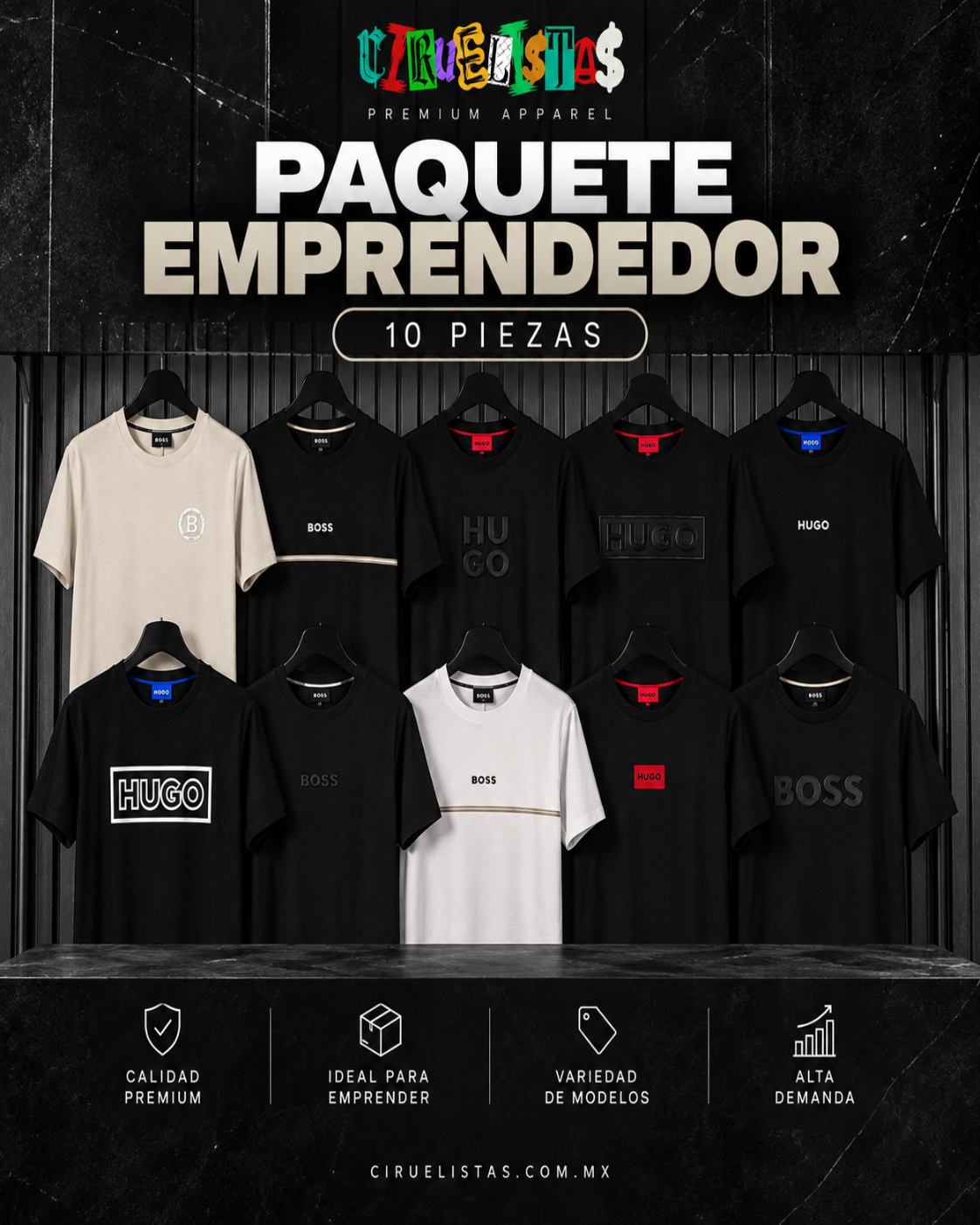 Paquete Emprendedor (10 Piezas) Playera G5