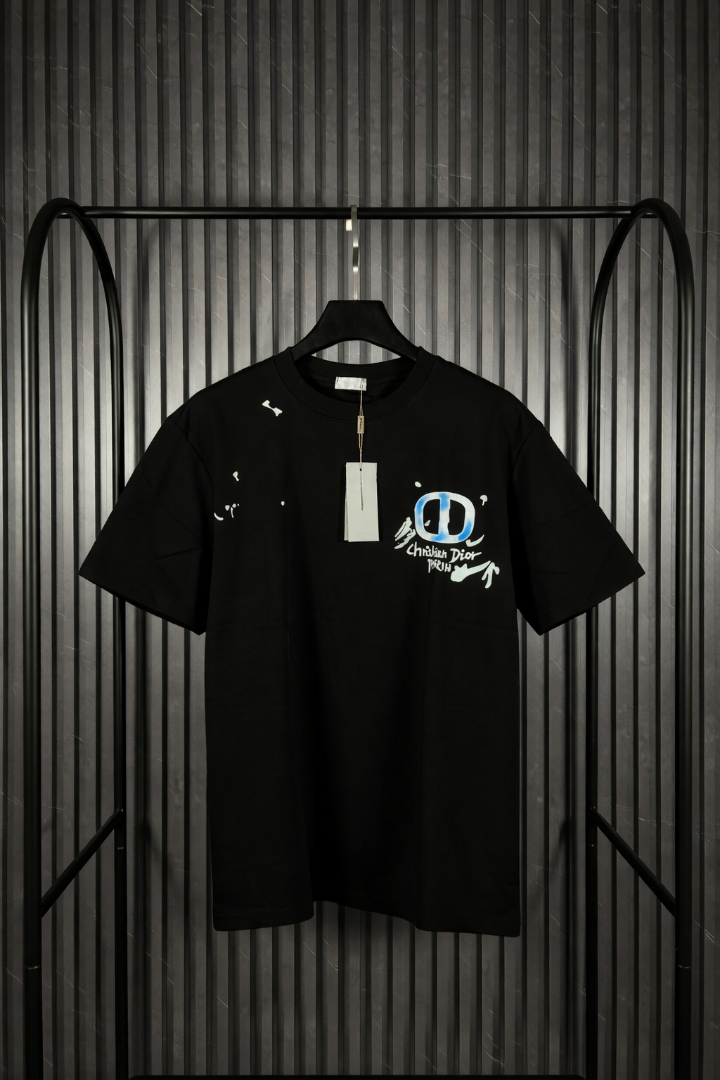 Dior Paint Splatter Logo T-Shirt