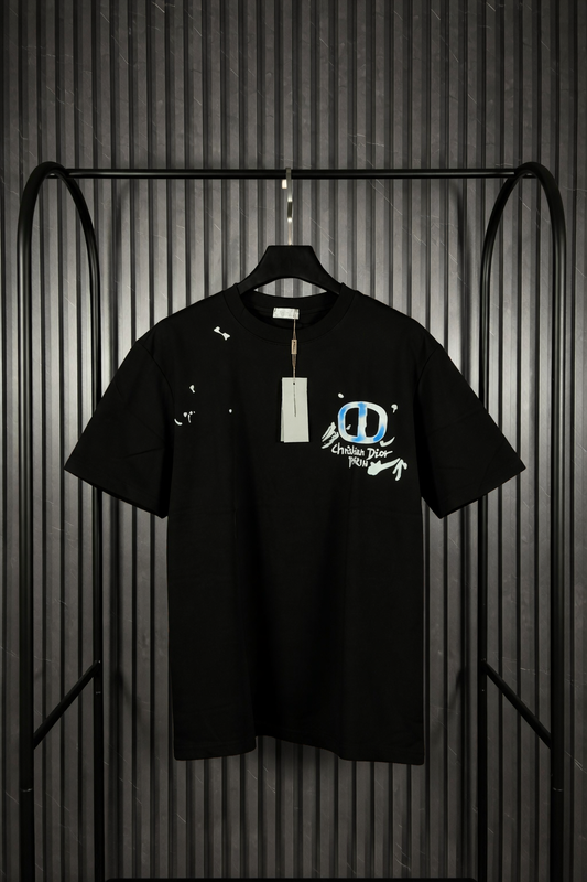 Dior Paint Splatter Logo T-Shirt