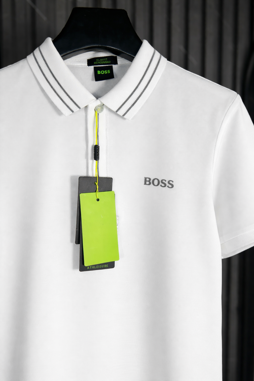 BOSS Contrast Detail Logo Polo Shirt White