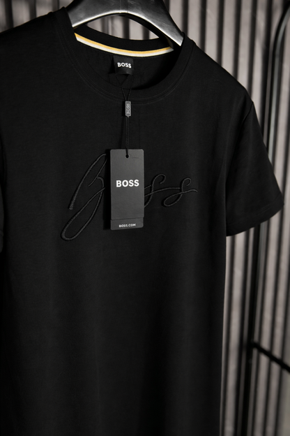 BOSS Tonal Script Logo T-Shirt Negra