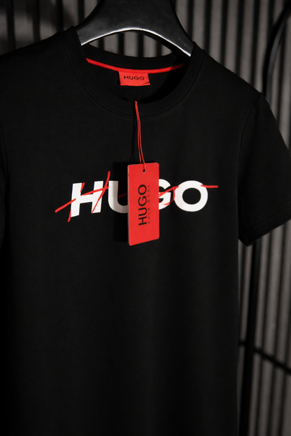 HUGO Scribble Logo T-Shirt Negra