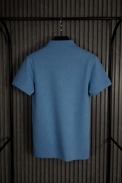 HUGO Outline Logo Polo Shirt Blue