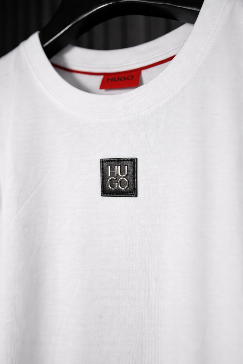 HUGO Metal Badge Minimal T-Shirt White