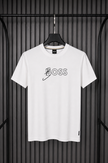 BOSS Signature Outline Tee – White (Nuevo)