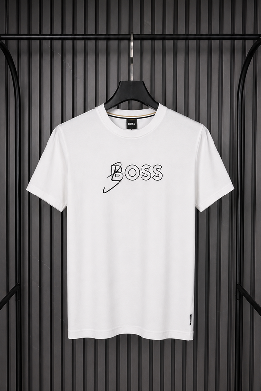 BOSS Signature Outline Tee – White (Nuevo)