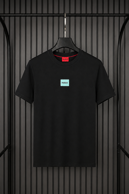 HUGO Mini Box Logo Tee – Black Mint Edition (Nuevo)