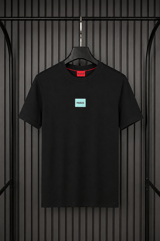 HUGO Mini Box Logo Tee – Black Mint Edition (Nuevo)