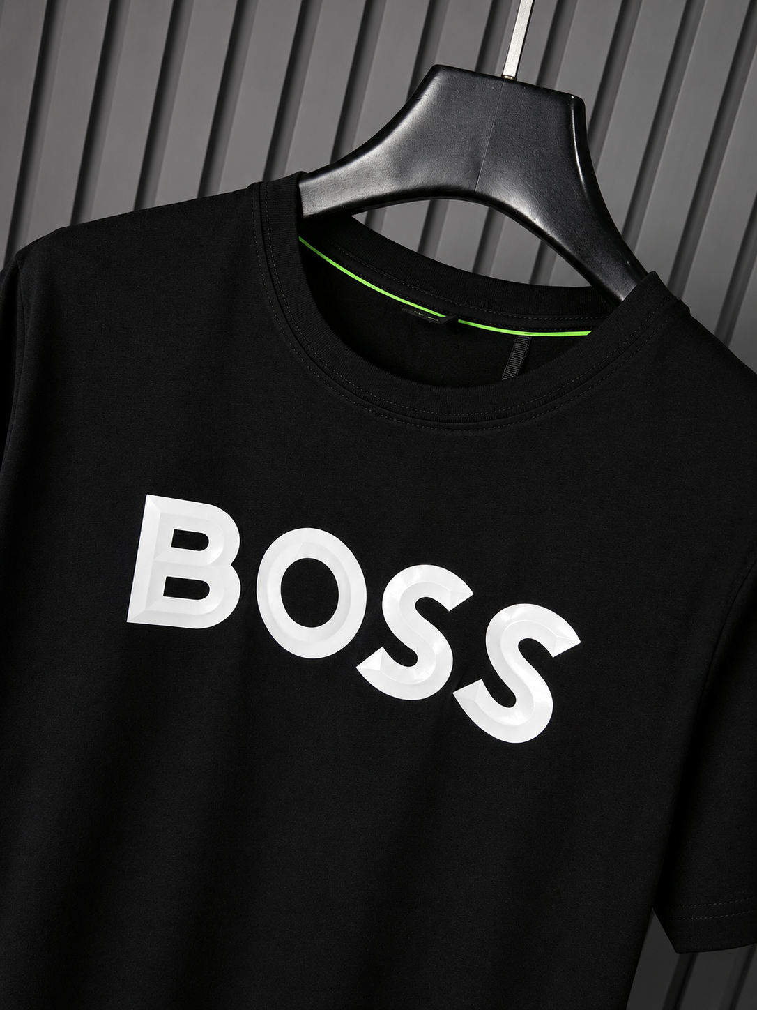 BOSS Cotton T-Shirt Large Logo Black