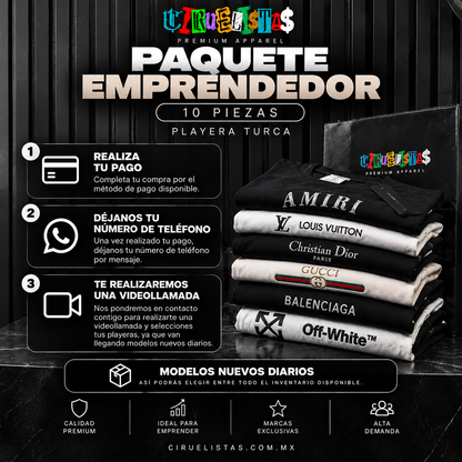 Paquete Mini Emprendedor (6 Piezas) Playera Turca