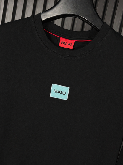 HUGO Mini Box Logo Tee – Black Mint Edition (Nuevo)