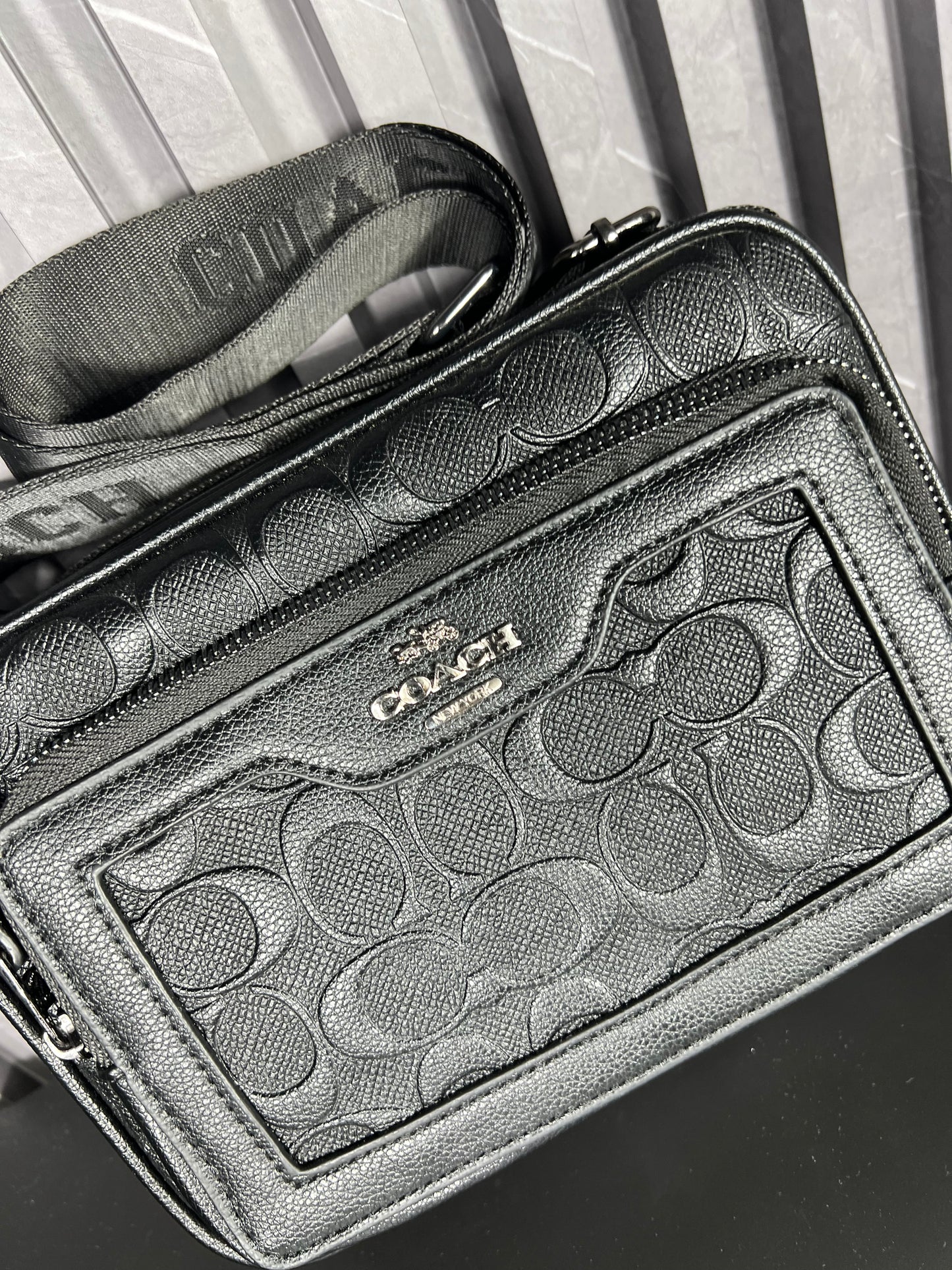 Coach Charter Crossbody Bag Black Copper/Charcoal