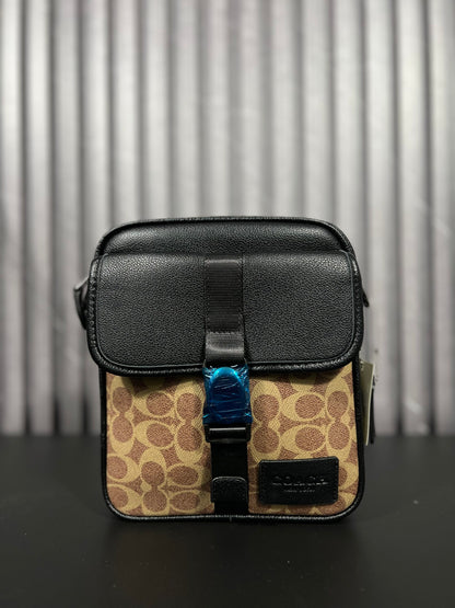 Coach Charter Crossbody Signature Khaki & Black Utility