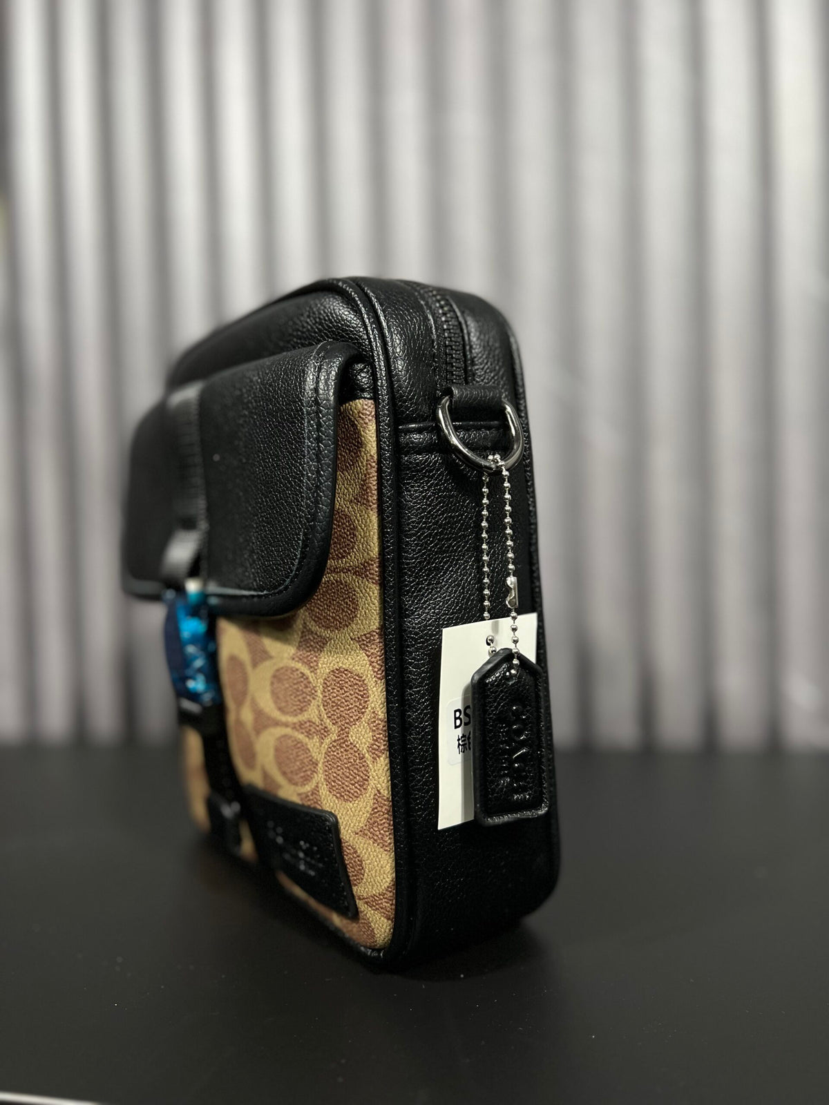 Coach Charter Crossbody Signature Khaki & Black Utility