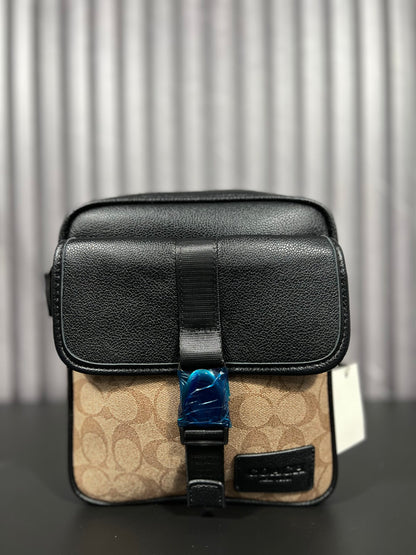 Coach Charter Crossbody Signature Khaki/Black
