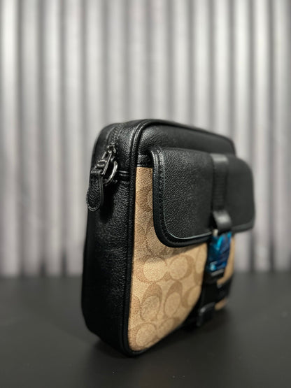 Coach Charter Crossbody Signature Khaki/Black