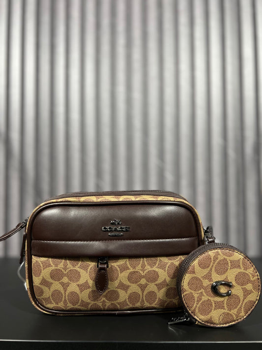 Coach Charter Crossbody Signature Khaki Brown