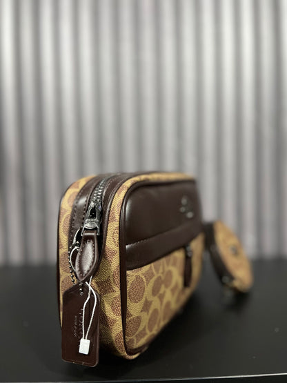 Coach Charter Crossbody Signature Khaki Brown
