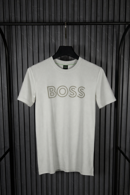 BOSS Tonal Outline Logo T-Shirt White
