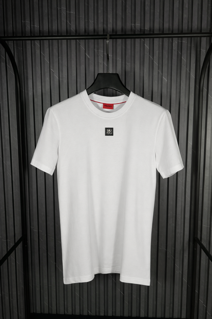 HUGO Metal Badge Minimal T-Shirt White