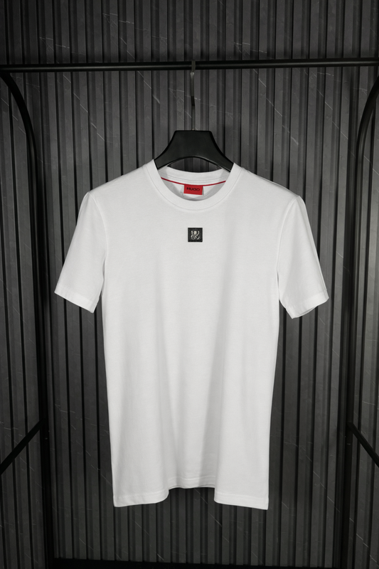 HUGO Metal Badge Minimal T-Shirt White