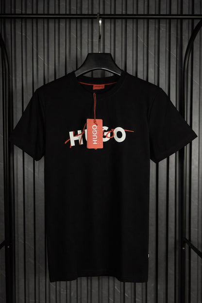 HUGO Scribble Logo T-Shirt Negra