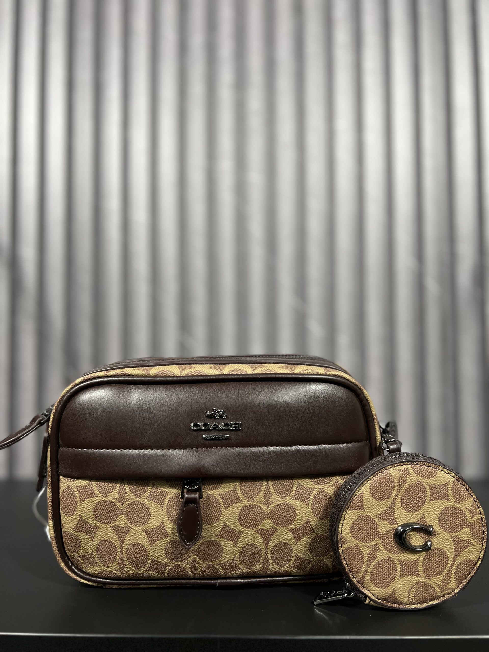 Coach Charter Crossbody Signature Khaki Brown