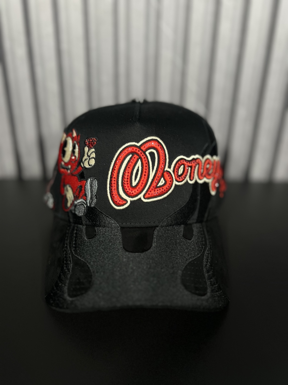 Cash Only Money Flames Devil Super Star Cap