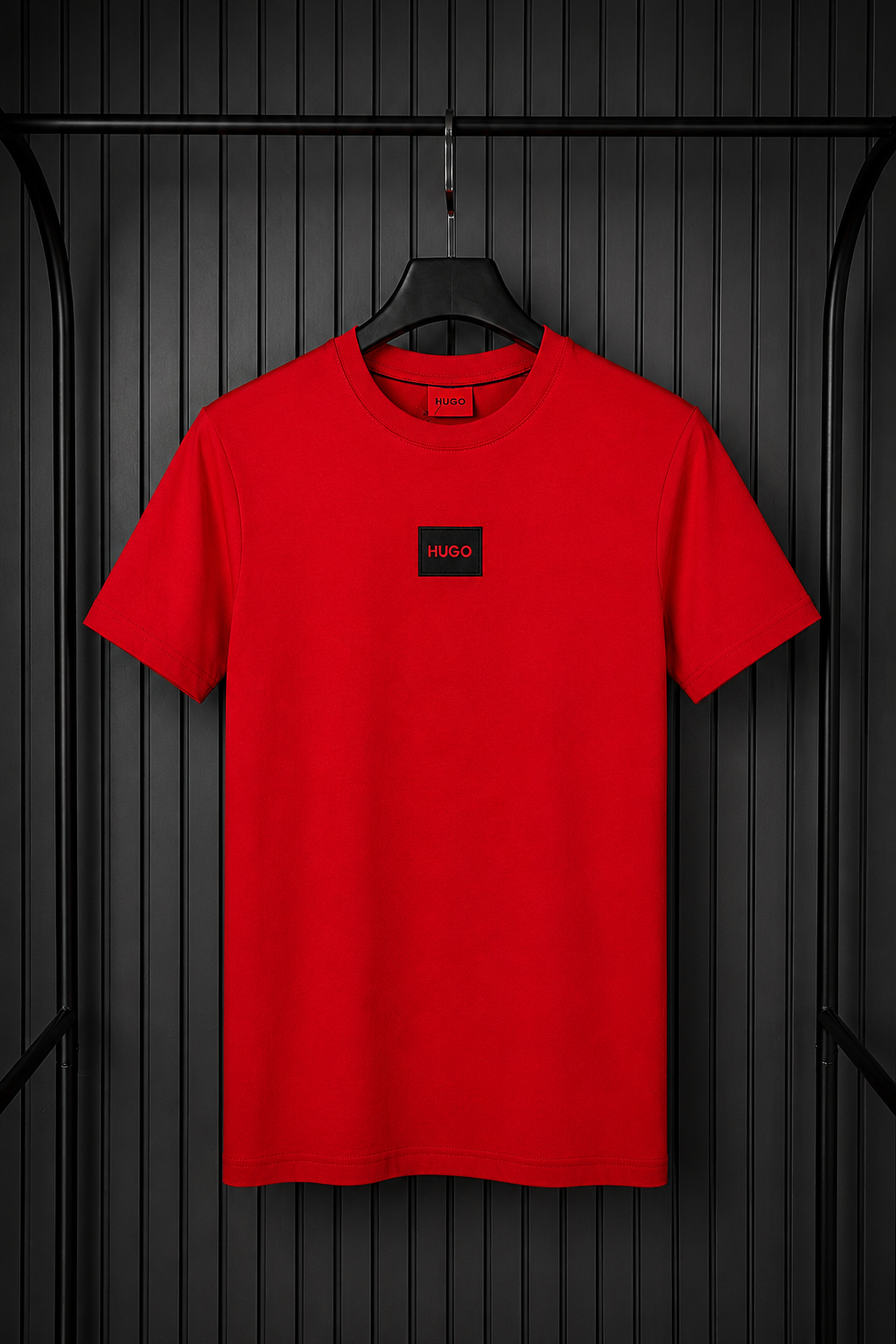 HUGO Red Box Patch T-Shirt Red – Playera Minimalista en Rojo (Nuevo)