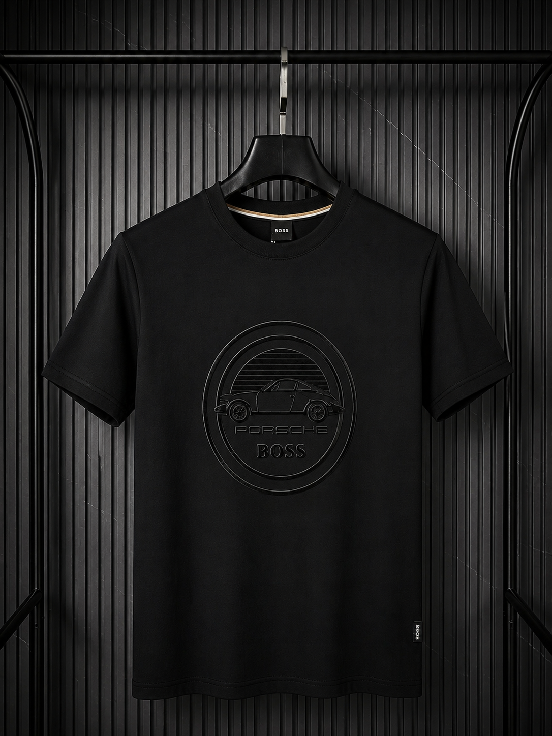 Playera BOSS x Porsche Black Edition Relief (Nuevo)
